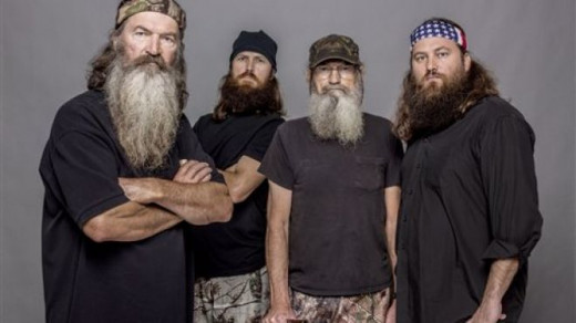 From Left" Phil, Jase, Uncle Si and Willie