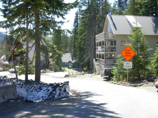 Road behind the Lodge, facing south