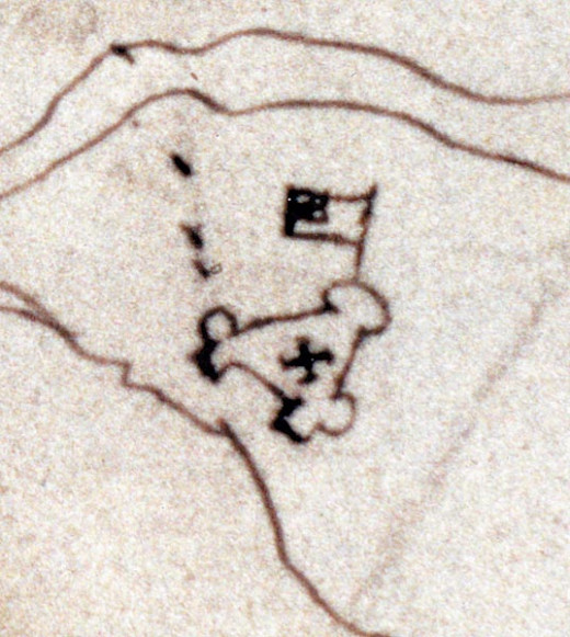 Zuniga Map - Jamestown Fort sketch Ambassador Zuniga sent to Spain's King Philip III
