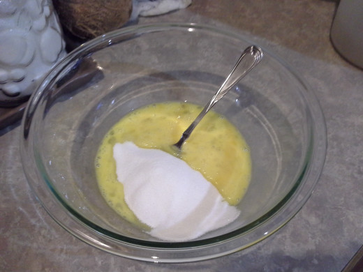 Step Two: Add 1/2 cup sugar and 1 teaspoon salt