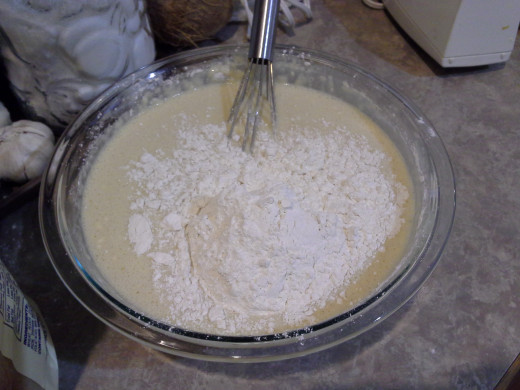 Step Seven: Add in your flour one cup at a time