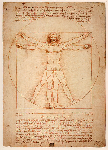 Leonardo da Vinci's Vitruvian Man, a symbol of symmetry of the human boddy.