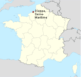 Map location of Dieppe  