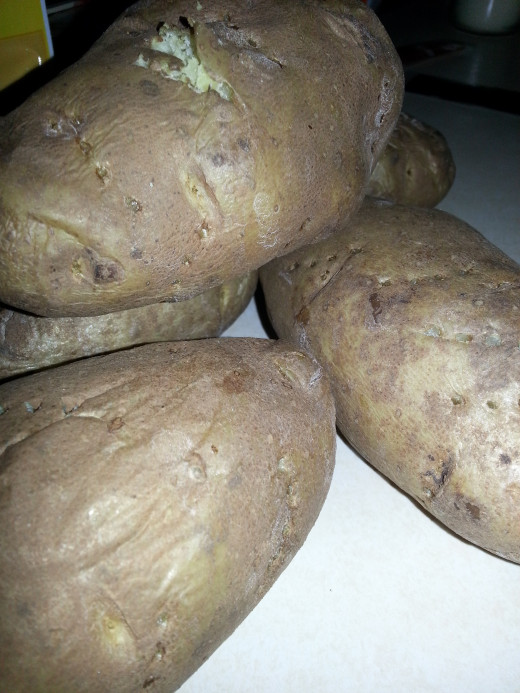 Bake your potatoes in the oven for best flavor, but a microwave works as well. photo by AMB