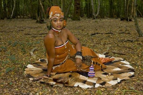 Lady Dressed up in Indigenous Clothing