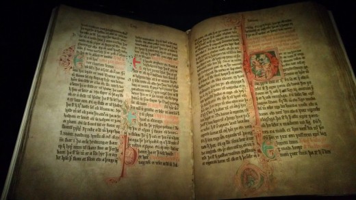 A viking era book containing Norse sagas.