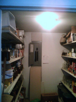 This was our pantry, filled with jars of canned goods.
