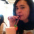 Enjoying my Strawberry shake