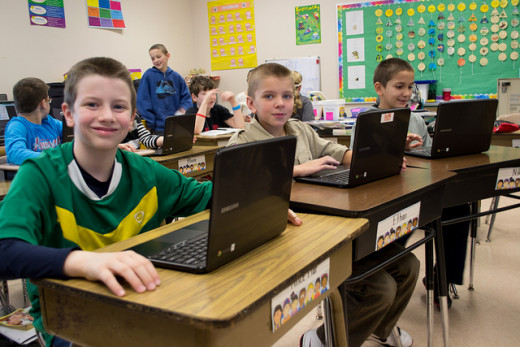 Chrome books are frequently used in schools.