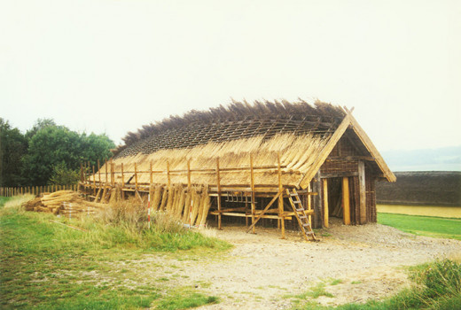 Fyrkat, Jylland (Jutland) longhouse reconstruction under way