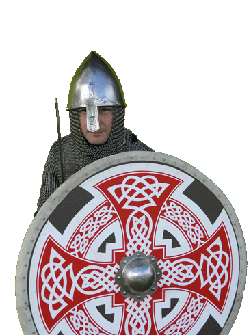 Dane in chain mail with decorated shield - an organised army, training camps and a network of fortresses around their kingdom gave them an edge over the other Scandinavian kingdoms in the late 10th and early-mid 11th Centuries. 