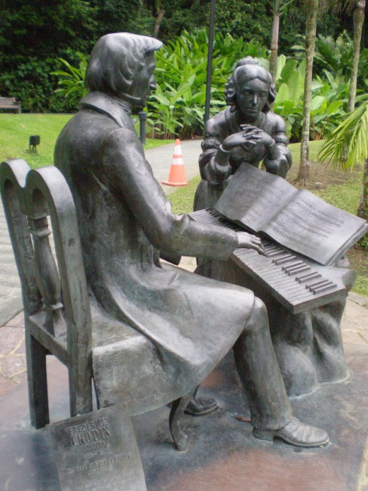 Frederic Chopin memorial in the Gardens, a gift from Poland to Singapore.