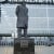 The statue of Vince Lombardi outside of the stadium