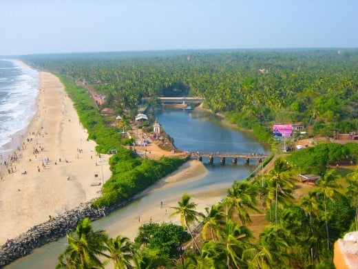 Aerial View Of Payyambalam Beach.