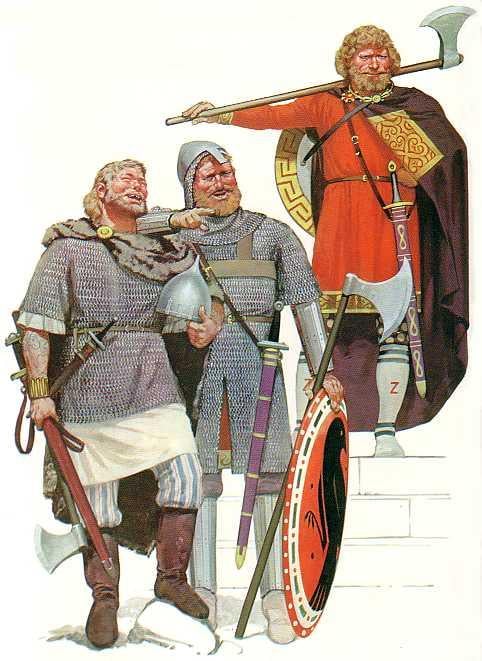 Varangian guardsmen were there to protect the emperor. When he went on campaign they formed the spearhead of an attack on Byzantium's enemies - Slavs or Turks, even other Norsemen