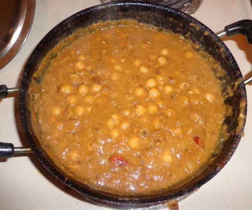 Cooked channa masala