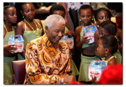 Mandela with children