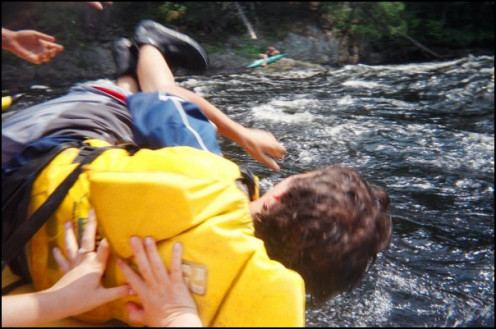 Me being tossed out of the boat to become initiated. My first trip down the Kennebec. 2008