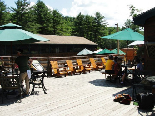 Relax with a couple drinks after your long day of rafting on their patio.