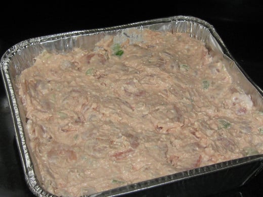 In a pan ready to put out for a party or on an appetizer table.