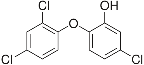 Triclosan molecule diagram