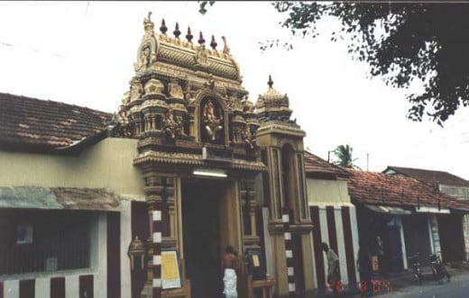 A Temple in Jaffna Town. Note the Belll Tower next to the Gate Tower.