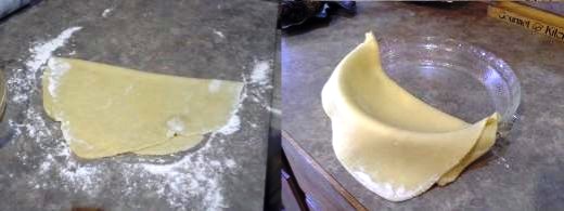 Step Ten: I fold my crust to transfer it over to my pie dish, Step Eleven: Transfer crust over