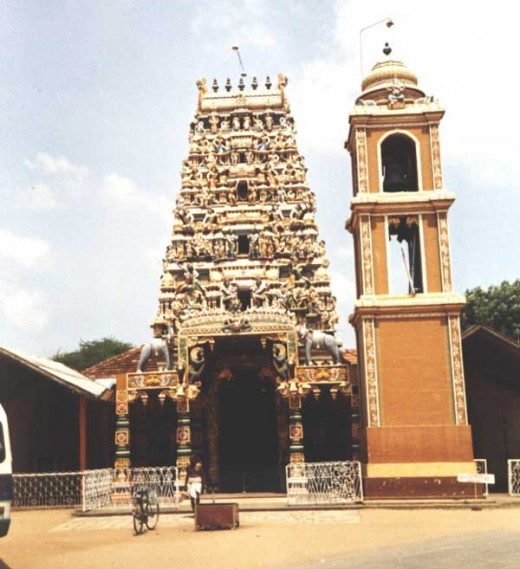 A Hindu Temple in Inuvil Compare the Bell Tower with previous photograph of the Church.