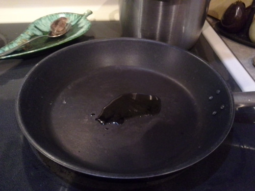 Step Eight: Add olive oil to a large skillet and heat on medium heat