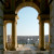 Terrace at Palazzo Del The, Mantua, Italy, 16th Century, design by Giulio Romano, incorporating classical columns and other features.