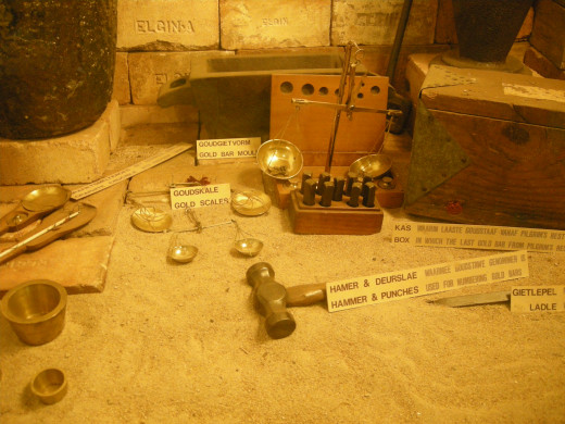 Tools used to mine in Pilgrims rest, South Africa