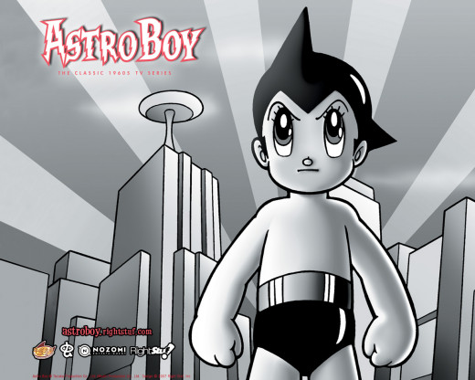 If the large eyes that have now become typical of anime characters seem more familiar here in this monochrome pic of Astro Boy, they should; The artwork was inspired by Betty Boop and other western cartoons.