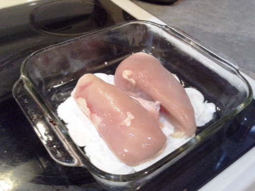 Step Four: Lay your thawed chicken into your casserole dish
