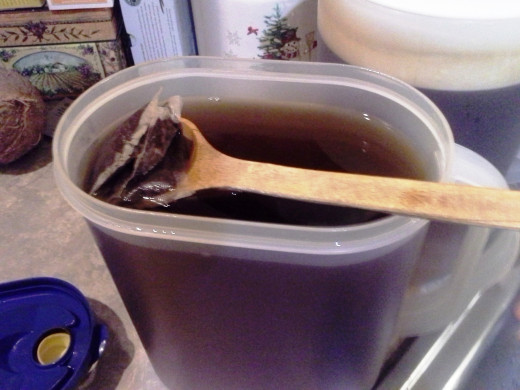 Step Nine: After brewing, remove tea bags from each pitcher