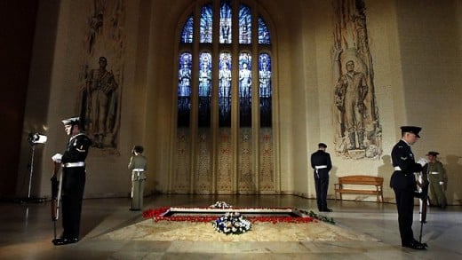 The Tomb of the Unknown Australian soldier represents all Australians who died in war.