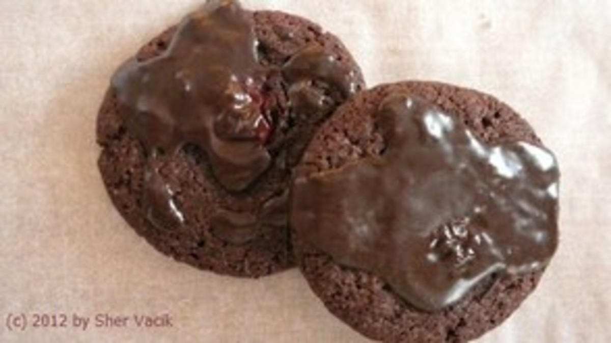 Chocolate Cherry bon-bon cookies