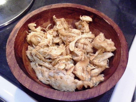 Step Six: Pour your chicken into a bowl on the side