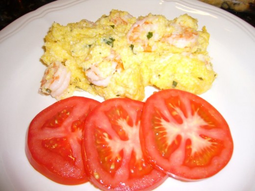 Serve your Shrimp and Grits Casserole with Sliced Tomatoes for a tasty combination. 