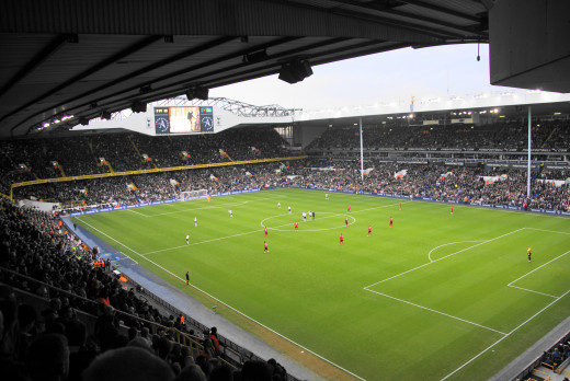 Ready for kick-off at White Hart Lane, near to Tottenham, Haringey, Great Britain.