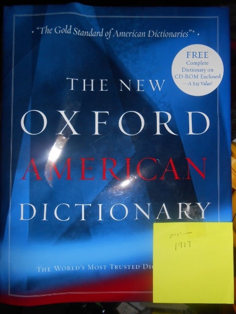 Oxford Dictionary with sticky note