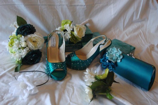 Do It Yourself wedding shoes and bouquets.It was all worth it!