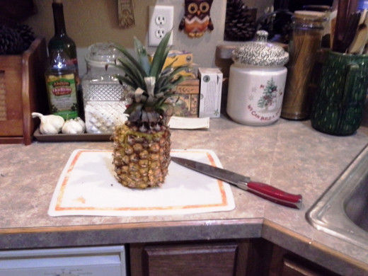 Step Two: Cut off the top of your pineapple