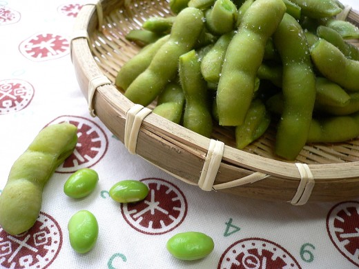 Edamame, both in the pods and shelled. For this recipe you can use pre-shelled edamame or cook them in the pods and pop them out yourself after they have cooled sufficiently.