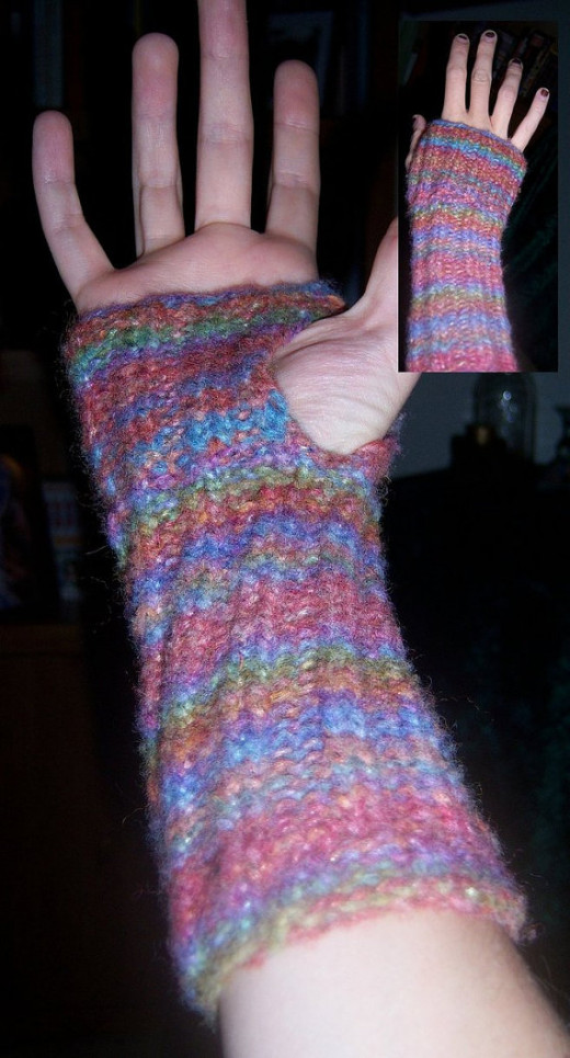 These knit gauntlets do a surprisingly good job of keeping the hands warm both indoors and out.