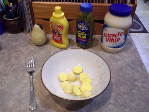 Step Thirteen: Take your egg yolks to your prepared mixing area