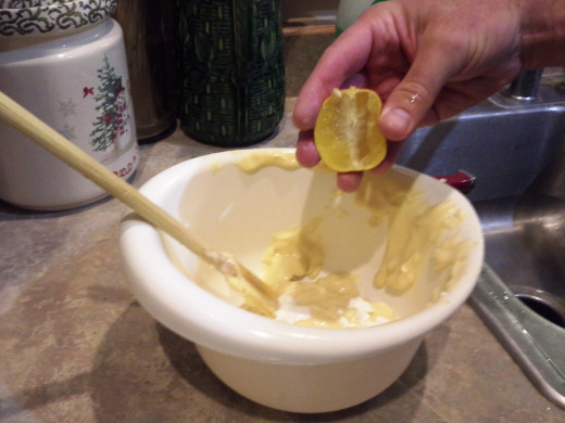 Step Eight: Squeeze in your fresh lemon juice