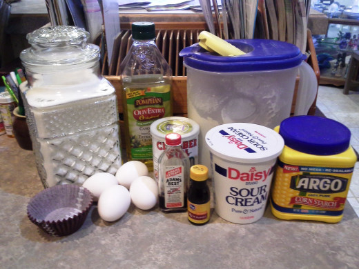 Ingredients for Amazing Vanilla Cupcakes