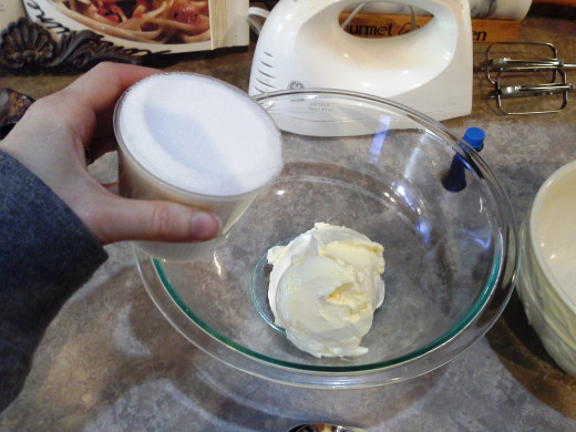 Step Three: Add your sugar to the bowl