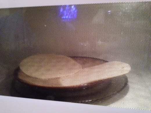 Step Eight: Heat your tortillas for about 15 seconds; You could also do this on the stove