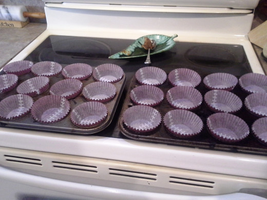 Step One: Line two large cupcake pans with cupcake liners